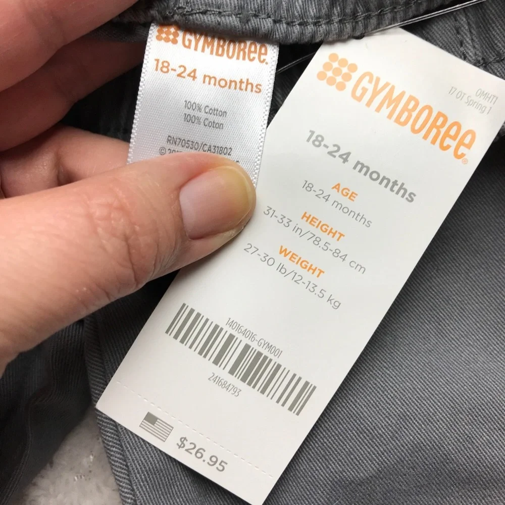 COPY - NWT Gymboree plaid cuff gray pants 18-24 mo